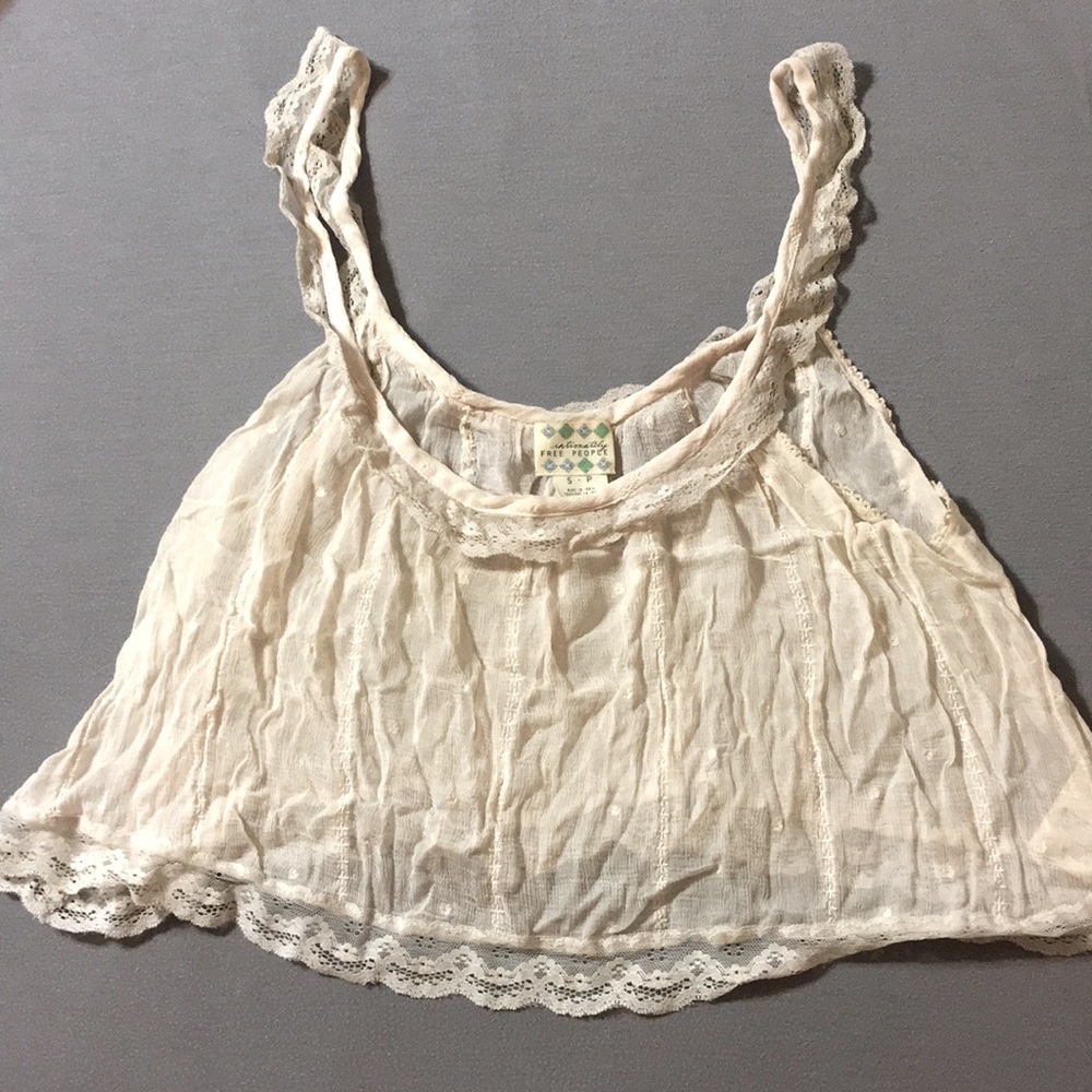 Free People cropped lace sleep top